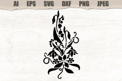 Stencil Lilies of the valley SVG Product Image 1