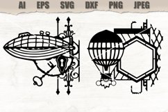 Airship Steampunk Clipart SVG Product Image 1