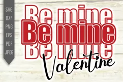 Be Mine Valentine Svg. Valentine's Day 3 color design Product Image 2