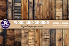 Wood Background Digital Paper Bundle PNG Product Image 1