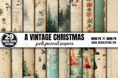 A Vintage Christmas Journal Digital Paper JPG Bundle Product Image 1