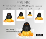 Cat print, Halloween Printable clipart DIY png Gift Decor Product Image 3