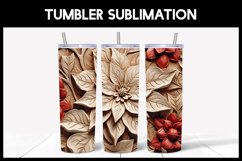 9 3D Christmas Tumbler Sublimation |3D Flowers Tumbler Wrap Product Image 10