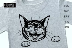 Funny Cat portrait SVG files for Cricut Cat mom shirt design Product Image 2