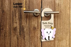Tooth Fairy Door Hanger SVG Laser cut file for Glowforge Product Image 1
