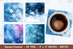 Abstract Snowflakes Square Coasters | Square Coaster Png Product Image 1