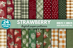 Strawberry Digital Paper Background Bundle PNG Product Image 1