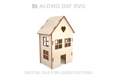 Dollhouse vector for CNC svg vector file, vector cut file Product Image 1