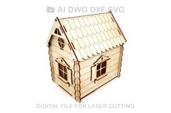 Dollhouse vector for CNC svg vector file, vector cut file Product Image 1