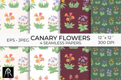 Canary Flora Millefleurs Digital Papers | Vintage Florals Product Image 1