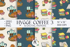Cozy Coffee and Books Seamless Patterns Product Image 1