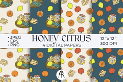 Sweet Honey &amp; Autumn Harvest Seamless Patterns Product Image 1