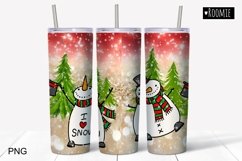 Winter tumbler Sublimation PNG, Christmas Snowman Friends Product Image 2