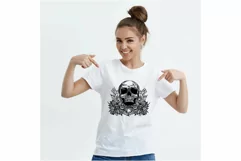 mystical skull png skull in boho flowers png sublimation Product Image 2