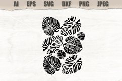Stencil Monstera SVG Product Image 1
