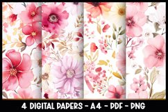 4 Digital Papers Vintage Florals I Vintage Theme Product Image 1