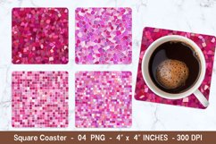 Mosaic Pink Square Coasters | Square Coaster Png Product Image 1
