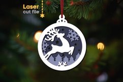 Deer Christmas Tree Toy SVG laser cut file for Glowforge Product Image 1
