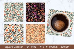 Chintz Floral DIgital Square Coasters | Square Coaster Png Product Image 1