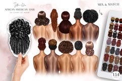 African-American Hairstyles Clipart, Black Woman Hair PNG Product Image 1