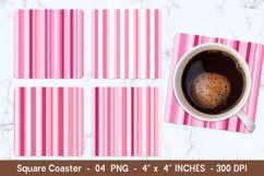 Pink Stripes Square Coasters | Square Coaster Png Product Image 1