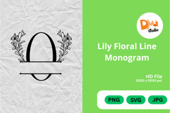 Lily Floral Line Monogram Product Image 1