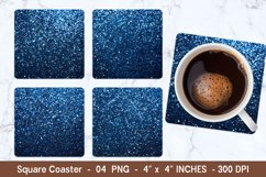 Blue Glitter Square Coasters | Square Coaster Png Product Image 1