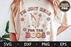 I’m Just Here for the Boos svg, Halloween shirt, Retro svg Product Image 1