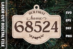 Our First Home Zip Code Ornament, Laser Cut Files Product Image 1