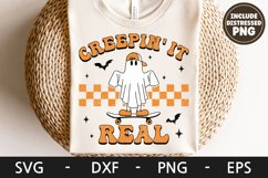 Creepin&#039; It Real svg, Halloween shirt, Retro svg, Ghost svg Product Image 1