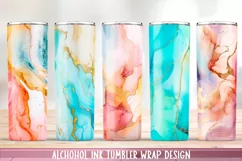 Alcohol ink Tumbler Design Sublimation. 20 oz, PNG. Product Image 1