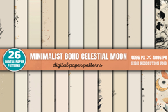 Minimalist Boho Celestial Moon Background Paper PNG Product Image 1