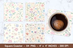 Pastel Floral Square Coasters | Square Coaster Png Product Image 1