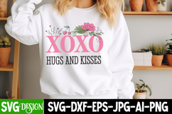 Xoxo Hugs And Kisses SVG Design,Valentine's Day SVG Design Product Image 1