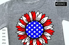 4th July Patriotic sunflower SVG American flag Love America Product Image 1
