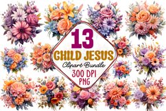 Bouquet of Flowers Clipart Bundle Product Image 1