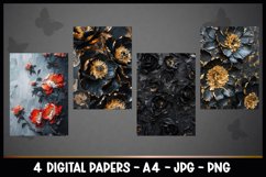 4 Beautiful Flowers Digital Papers I Junk Journal Pages Product Image 2