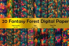 Fantasy Forest Digital paper bundle, seamless patterns Product Image 1