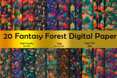 Fantasy Forest Digital paper bundle, seamless patterns Paper Product Image 1