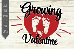 Growing My Valentine Svg. Valentine's Day Boy Gender Reveal Product Image 2