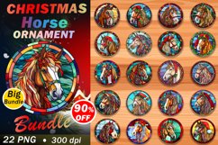 Stained Glass Christmas Ornaments Bundle. Horse Ornament Product Image 1