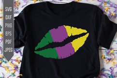 Mardi Gras Lips Svg. Mardi Gras Kiss in 3 Colors. Product Image 1