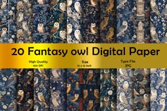 Owls Digital Paper pack, seamless pattern. Version 3| 20 JP Product Image 1