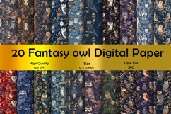 Owls Digital Paper, seamless pattern. version 2.0 | 20 JPG Product Image 1
