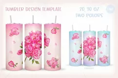 Floral Tumbler Vintage Design Tempale 20,30 oz - Sublimation Product Image 1