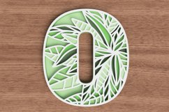 Layered Botanical Number Laser Cut File - Number 0 Product Image 1