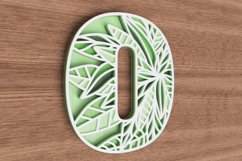 Layered Botanical Number Laser Cut File - Number 0 Product Image 2