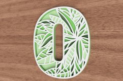 Layered Botanical Number Laser Cut File - Number 0 Product Image 3
