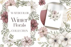 Watercolor Winter Florals Collection Bundle Product Image 1