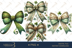 Coquette St. Patrick’s Day Bow Clipart|St. Patrick’s Day Product Image 1